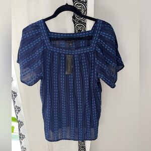 Banana Republic Navy Floral Blouse